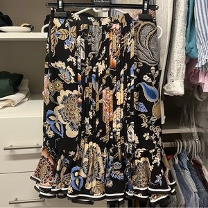 Tory Burch Patterned Pleated Skirt